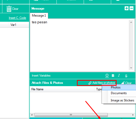 fitur kirim pesan text-gambar dan file